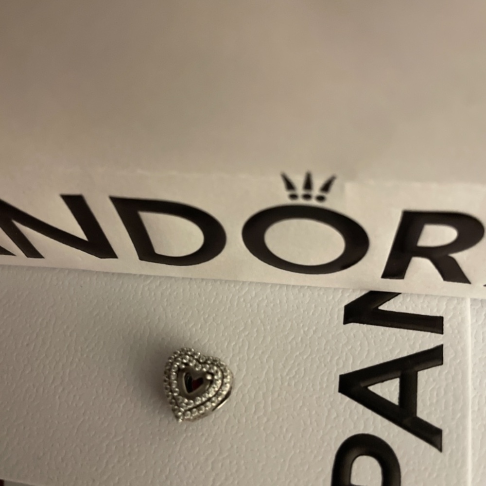 Pandora Heart Clasp Bangle With 7 Pandora Charms - image 2